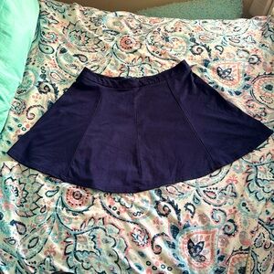 Navy Blue Suede Skirt